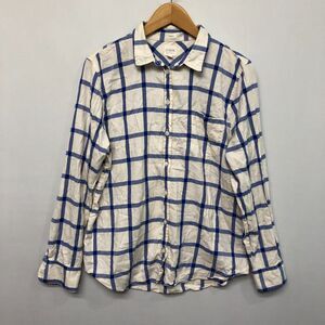 J Crew Women Boy Fit Button Shirt Blouse Top Size Large Plaid B300 -14